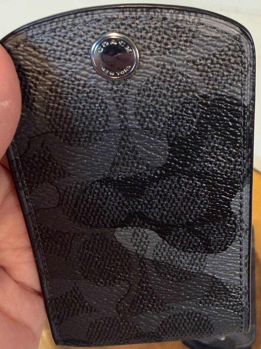 Set of 2 Coach Gray/Black Camo Luggage Tags New Retail $48 each